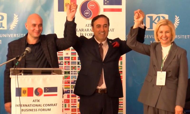 ATİK Comrat Uluslararası İş Forumu ve İşbirliği Protokolleri Gaguvuzya Devlet Başkanı İrena VLACH’ın katılımları ile Moldova - Gagavuzya’da yapıldı .