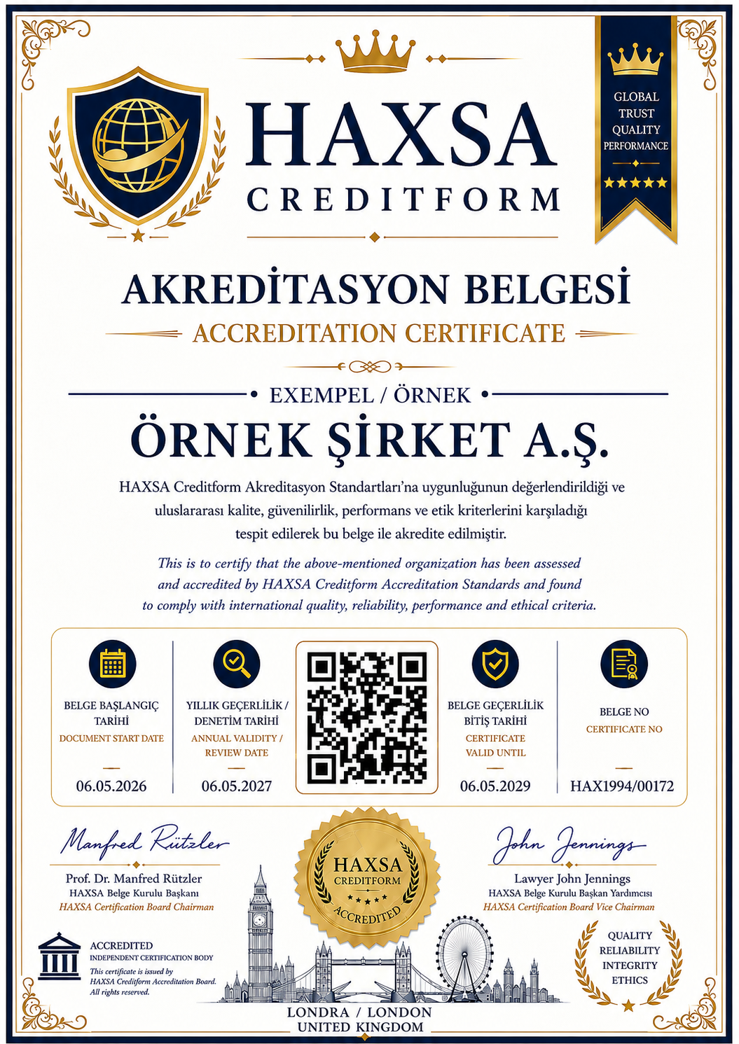 HAXSA CreditForm Akreditasyon