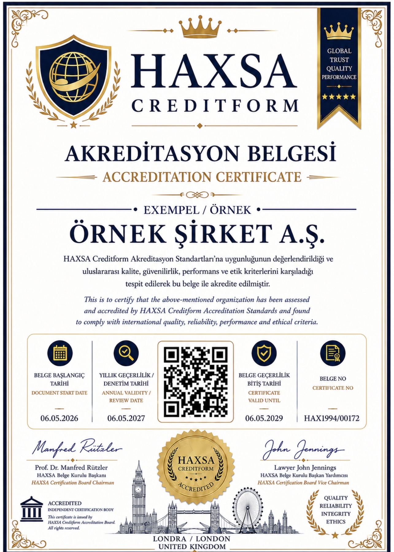 HAXSA CREDITFORM AKREDİTASYON 